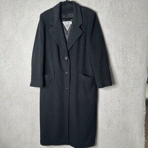 J Percy Marvin Richards Cashmere Overcoat Womens L Black Quiet Luxury Minimalist